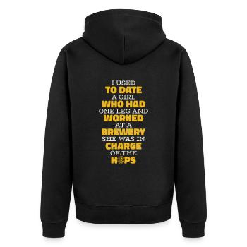 Bière artisanale Bière artisanale Bière drôle - Veste à capuche bio Premium Unisexe - noir - Dos - Nico (187cm)