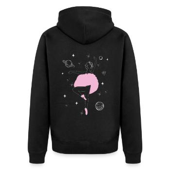 Ballet Dancer Dance Girl Ballerina - Unisex Premium Bio Zip Hoodie - Schwarz - Hinten - Nico (187cm)
