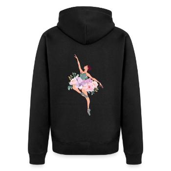 Ballet Dancer Dance Girl Ballerina - Unisex Premium Bio Zip Hoodie - Schwarz - Hinten - Nico (187cm)