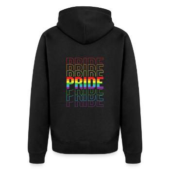 LGBT LGBTQ Lesbian Gay Rainbow Flag Pride - Unisex Premium Organic Zip Hoodie - black - Back - Nico (187cm)