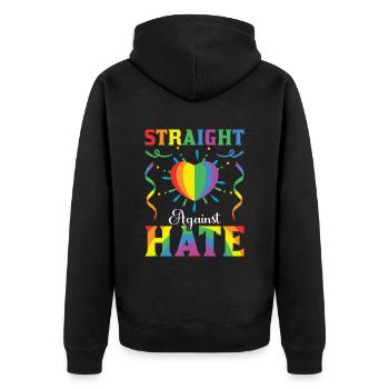 LGBT LGBTQ Lesbian Gay Rainbow Flag Pride - Unisex Premium Organic Zip Hoodie - black - Back - Nico (187cm)