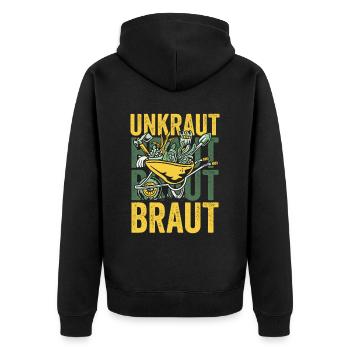 Unkraut Braut Garten - Unisex Premium Bio Zip Hoodie - Schwarz - Hinten - Nico (187cm)