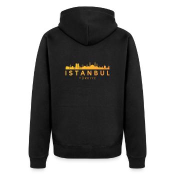 Istanbul, turkiye, turkey - Unisex Premium Bio Zip Hoodie - Schwarz - Hinten - Nico (187cm)