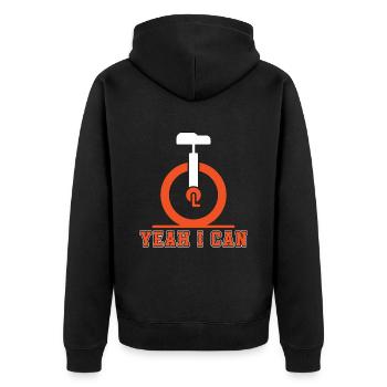 Unicycle yes I Can Cycling One Wheel Unicyclist - Unisex Premium Organic Zip Hoodie - black - Back - Nico (187cm)