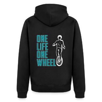 Unicycle One Life One Wheel Unicycle Unicycliste - Veste à capuche bio Premium Unisexe - noir - Dos - Nico (187cm)