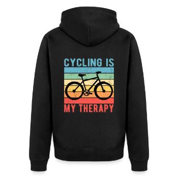 Cycliste Le vélo est ma thérapie - Veste à capuche bio Premium Unisexe - noir - Dos - Nico (187cm)