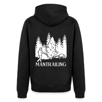 Mantrailing Mantrailer Dogs Forest Dog - Unisex Premium Organic Zip Hoodie - black - Back - Nico (187cm)