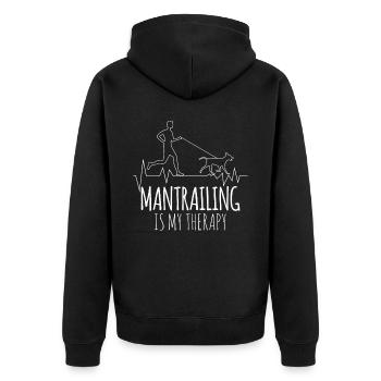 Mantrailing Thérapie Mantrailer Chiens - Veste à capuche bio Premium Unisexe - noir - Dos - Nico (187cm)