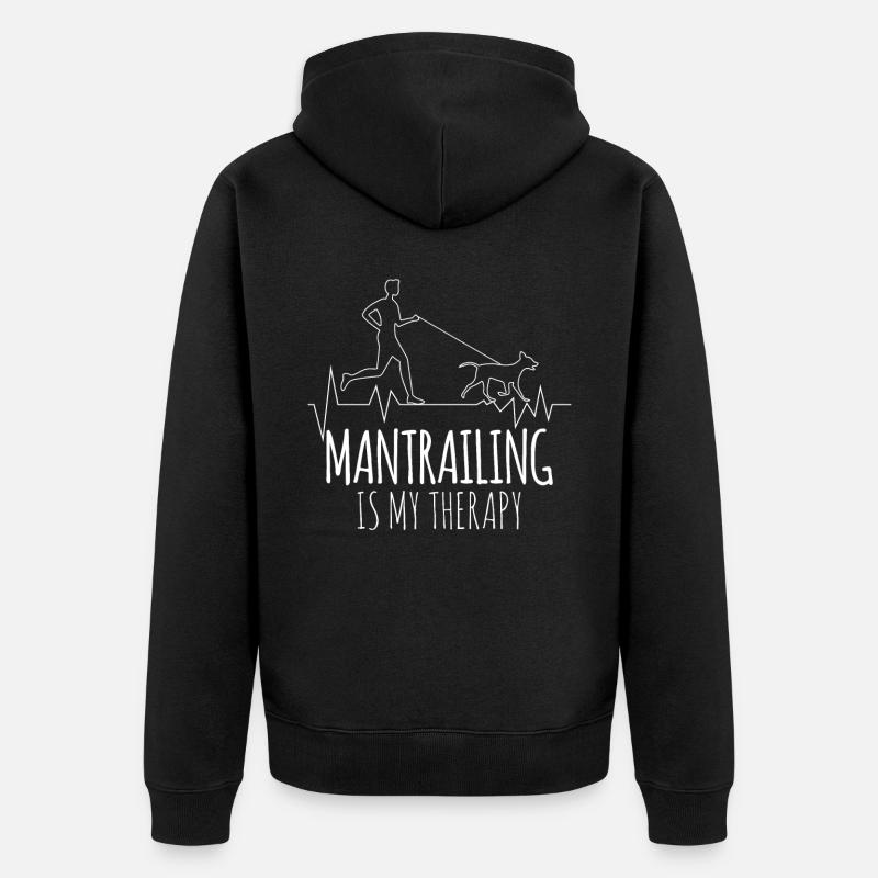 Mantrailing Thérapie Mantrailer Chiens - Veste à capuche bio Premium Unisexe - noir