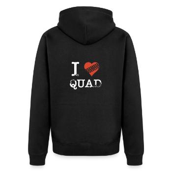 Quad Mud Tire Marks ATV I Love Quad - Unisex Premium Bio Zip Hoodie - Schwarz - Hinten - Nico (187cm)