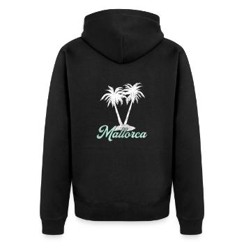 Mallorca - Unisex Premium Bio Zip Hoodie - Schwarz - Hinten - Nico (187cm)