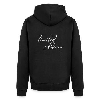 Limited Edition - Unisex Premium Organic Zip Hoodie - black - Back - Nico (187cm)