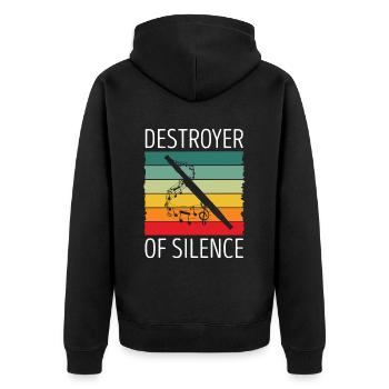 Fagottrohr für Fagottist und Fagottorchester - Unisex Premium Bio Zip Hoodie - Schwarz - Hinten - Nico (187cm)