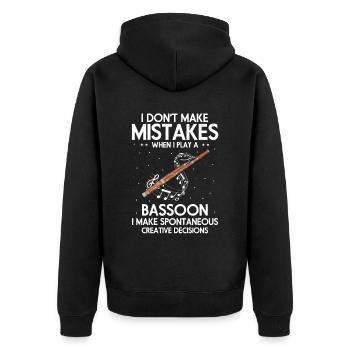 Fagottrohr für Fagottist und Fagottorchester - Unisex Premium Bio Zip Hoodie - Schwarz - Hinten - Nico (187cm)