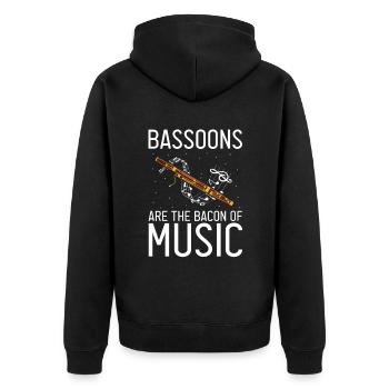 Bassoon Wind Instrument Design for Bassoonist - Unisex Premium Organic Zip Hoodie - black - Back - Nico (187cm)