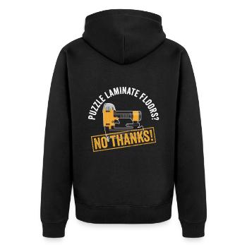 Bodenleger-bauunternehmer-design Für Bodenleger - Unisex Premium Bio Zip Hoodie - Schwarz - Hinten - Nico (187cm)