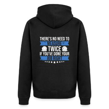 Teppich-installateur-design Für - Unisex Premium Bio Zip Hoodie - Schwarz - Hinten - Nico (187cm)