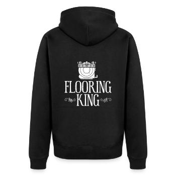 Floor King Bodenbelag Design Für Fliesen Und - Unisex Premium Bio Zip Hoodie - Schwarz - Hinten - Nico (187cm)