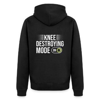 Tile Installer Design Für Teppich- Und - Unisex Premium Bio Zip Hoodie - Schwarz - Hinten - Nico (187cm)