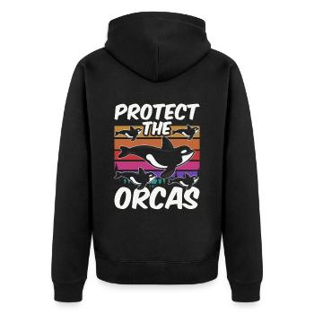 Protéger les orques de mer Orques Protéger - Veste à capuche bio Premium Unisexe - noir - Dos - Nico (187cm)