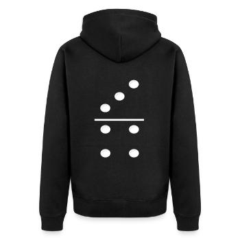 Domino Game Tile 3-4 - Lustiges Gruppenkostüm - Unisex Premium Bio Zip Hoodie - Schwarz - Hinten - Nico (187cm)