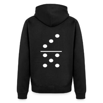 Domino Game Tile 3-5 - Lustiges Gruppenkostüm - Unisex Premium Bio Zip Hoodie - Schwarz - Hinten - Nico (187cm)