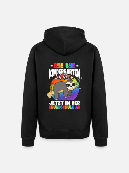 Grundschule Einschulung Schulkind Schulstart - Unisex Premium Bio Zip Hoodie - Schwarz