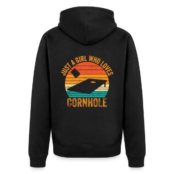 Cornhole Corn Hole Retro - Veste à capuche bio Premium Unisexe - noir - Dos - Nico (187cm)