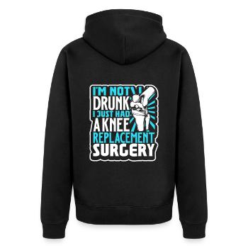 I'm Not Drunk - Knee Surgery - Unisex Premium Organic Zip Hoodie - black - Back - Nico (187cm)