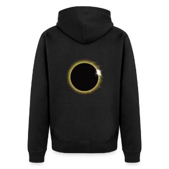 Solar eclipse - Unisex Premium Organic Zip Hoodie - black - Back - Nico (187cm)
