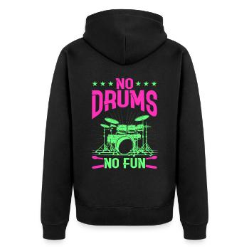 Drummers Drummers Drummers Drummers - Unisex Premium Organic Zip Hoodie - black - Back - Nico (187cm)