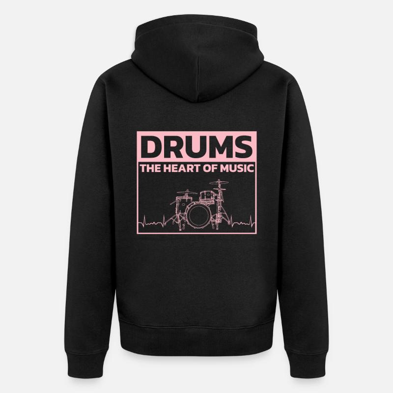 Drummers Drummers Drummers Drummers - Unisex Premium Organic Zip Hoodie - black