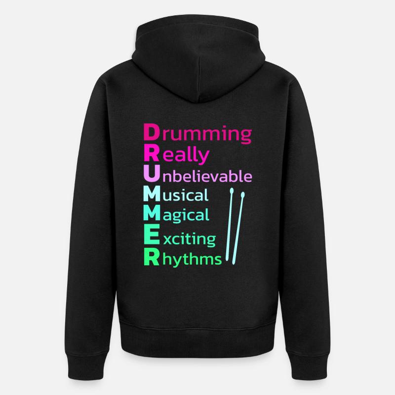 Drummers Drummers Drummers Drummers - Unisex Premium Organic Zip Hoodie - black