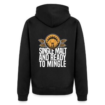 Whisky Whiskey Lustig - Unisex Premium Bio Zip Hoodie - Schwarz - Hinten - Nico (187cm)