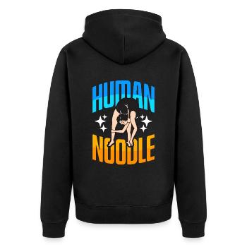 Contortion Human Noodle Aerial Hoop Contortionist - Unisex Premium Bio Zip Hoodie - Schwarz - Hinten - Nico (187cm)