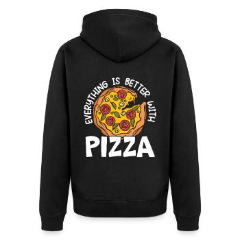Tout est mieux avec la nourriture italienne des amateurs de pizza - Veste à capuche bio Premium Unisexe - noir - Dos - Nico (187cm)