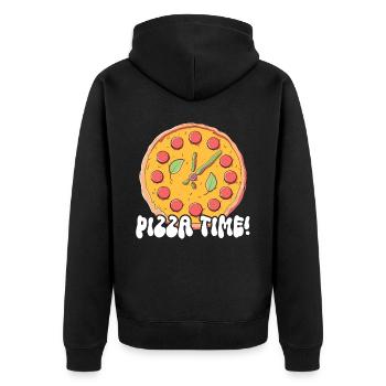 Pizza Time Pepperoni Pizza Lover Cuisine italienne - Veste à capuche bio Premium Unisexe - noir - Dos - Nico (187cm)