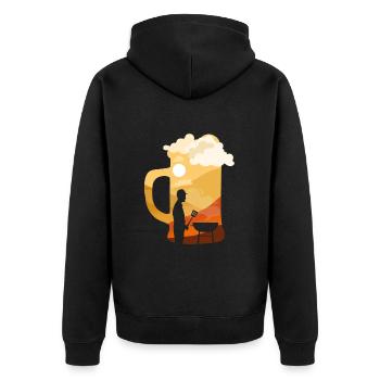 Barbecue and beer BBQ Barbecue for real grillers - Unisex Premium Organic Zip Hoodie - black - Back - Nico (187cm)
