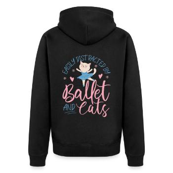 Ballet Dancer Dance Girl Ballerina - Unisex Premium Bio Zip Hoodie - Schwarz - Hinten - Nico (187cm)