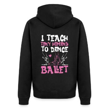 Ballet Dancer Dance Girl Ballerina - Unisex Premium Bio Zip Hoodie - Schwarz - Hinten - Nico (187cm)