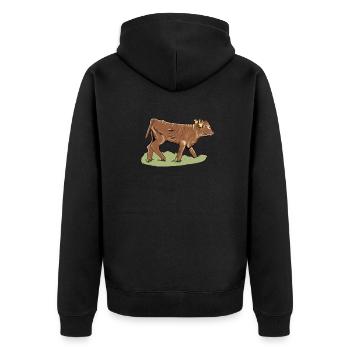 Limousin beef I France cattle breeding for - Unisex Premium Organic Zip Hoodie - black - Back - Nico (187cm)