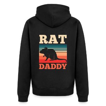 Rat Daddy Rat Daddy Lover Cute Rat Animal - Unisex Premium Organic Zip Hoodie - black - Back - Nico (187cm)