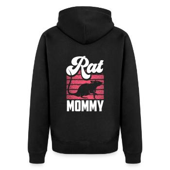 Rat Mom Rat Mom Rat Lover Cute Animal - Unisex Premium Organic Zip Hoodie - black - Back - Nico (187cm)