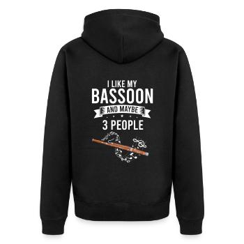 Conception bassoniste pour orchestre à vent - Veste à capuche bio Premium Unisexe - noir - Dos - Nico (187cm)