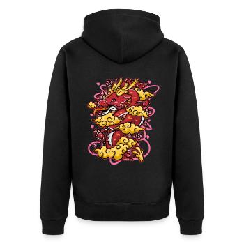 Aimer Dragon Kawaii Anime Dragon Design - Veste à capuche bio Premium Unisexe - noir - Dos - Nico (187cm)