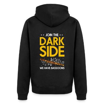 Bassoon Wind Instrument Design for Bassoonist - Unisex Premium Organic Zip Hoodie - black - Back - Nico (187cm)