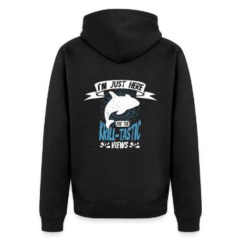 Whale watching design for whales - Unisex Premium Organic Zip Hoodie - black - Back - Nico (187cm)