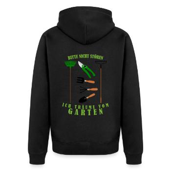 Galabauer Garten Gärtner Galabau - Unisex Premium Bio Zip Hoodie - Schwarz - Hinten - Nico (187cm)