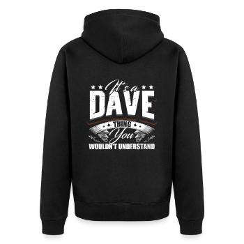 It's A Dave Thing - Unisex Premium Organic Zip Hoodie - black - Back - Nico (187cm)