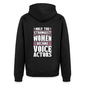 Voice Actor Only The Strongest Women Voice Art - Unisex Premium Bio Zip Hoodie - Schwarz - Hinten - Nico (187cm)